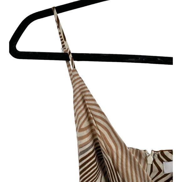 Reiss Dress Rosie fitted animal print midi beige brown size 8 - Picture 4 of 9